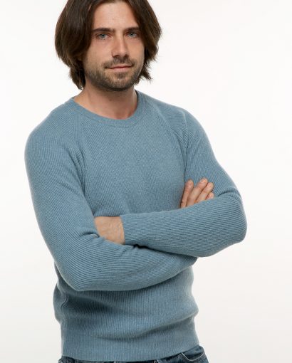 Girocollo da uomo in puro cashmere in maglia inglese - ULTIMO PEZZO