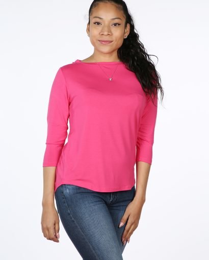 Morbida t-shirt con manica a 3/4 ultralight in tessuto naturale - New York