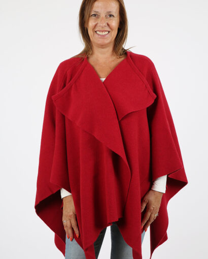 Women's cape in wool blend woven in cloth stitch in one size - Anna cape
