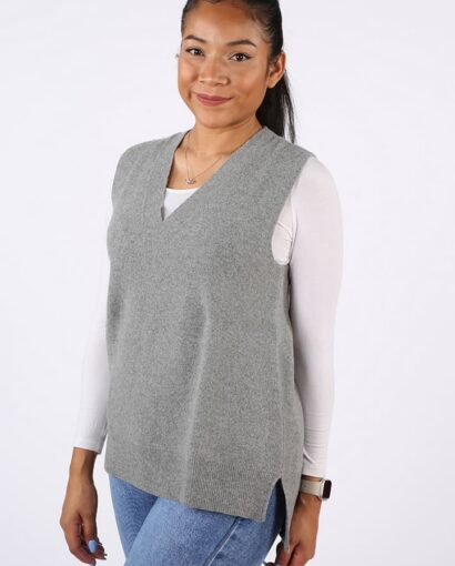 Gilet in lana da donna a trapezio dalla vestibilità ampia - Gilet Martina