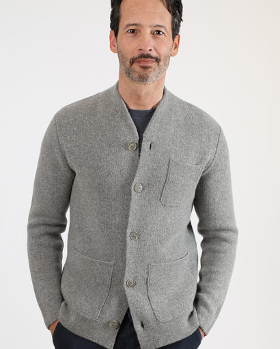 Giacca in lana da uomo lavorata in punto stoffa - Bomber Giovanni
