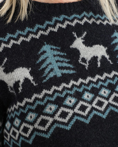 Girocollo in lana per uomo e donna con decorazione in stile alpino - Alci