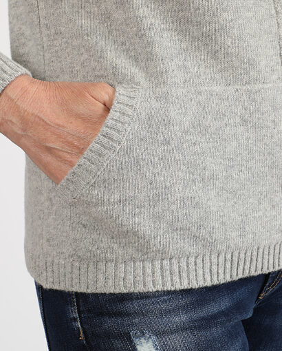 Wool jacket with hidden zip and pockets - Marsupio