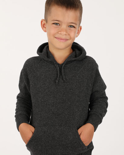 Unisex baby/boy wool and cashmere jacket with hood