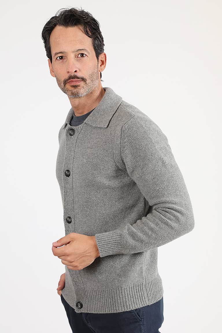 Golf in lana da uomo con collo a camicia Reverse Marco