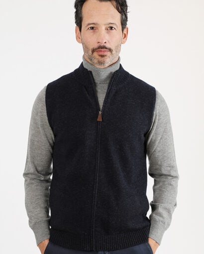 Men's Wool Vest with Zipper and Pockets - Jerry Vest