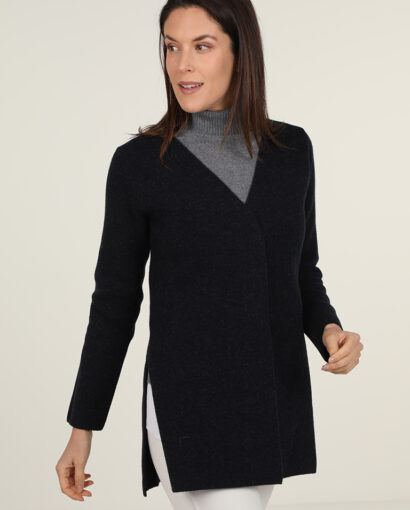 Cappotto da donna in lana con bottoni nascosti - Cappotto Aurora