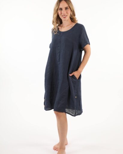 Abito ovetto da donna 100% puro lino -  Collezione Ambra