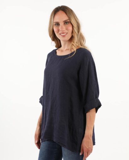 Casacca da donna 100% puro lino con manica a 3/4 -  Collezione Ambra