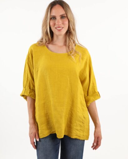 Casacca da donna 100% puro lino con manica a 3/4 -  Collezione Ambra