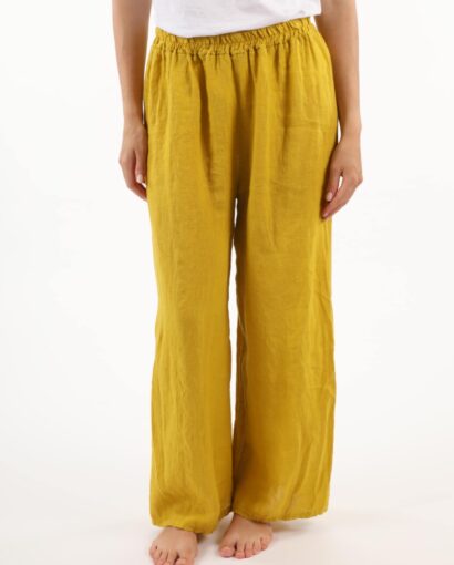 Pantaloni da donna palazzo 100% puro lino - Collezione Ambra