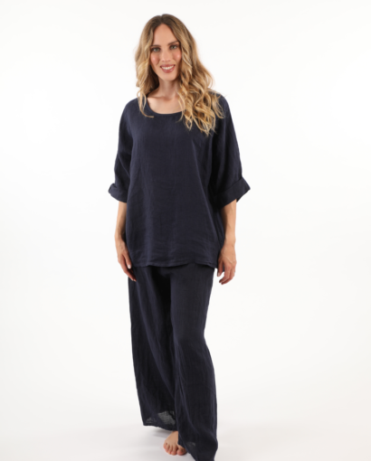 Completo casacca + pantaloni 100% LINO