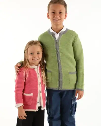 Typical Tyrolean jacket for boys/girls with pockets and buttons with edelweiss
