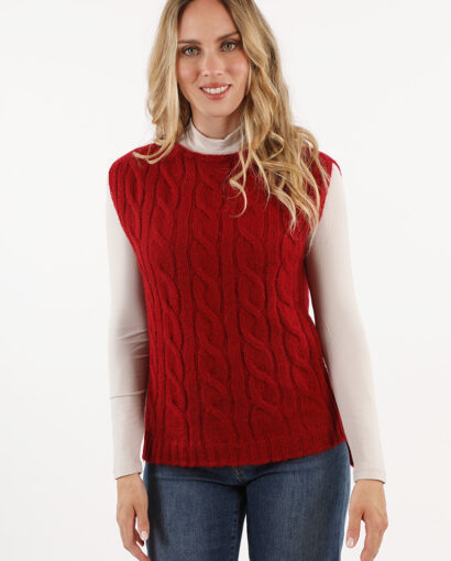 Gilet in lana da donna misto mohair - GILET TRECCE MOHAIR