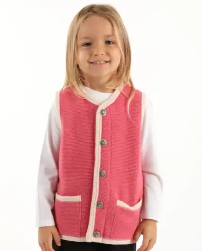 Gilet tipico tirolese unisex in lana da bimbo/a con tasche