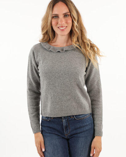 Girocollo da donna in lana con rouge sul collo - Giro Volant 80/20