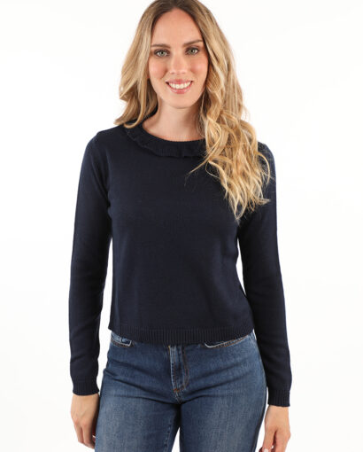Girocollo da donna in lana merinos con rouge sul collo - Giro Volant Meri