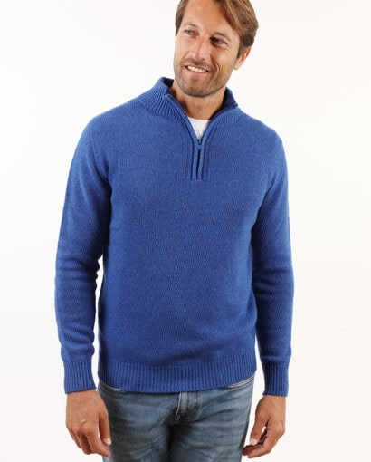 Mezza zip da uomo in 80% lana - Mezza zip Carlo