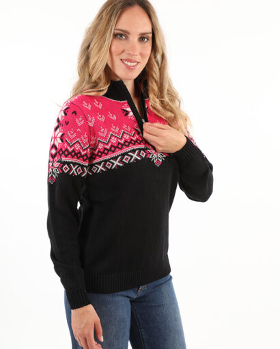 Giubbino in lana unisex con 1/2 zip- 1/2 zip Monte Bianco unisex