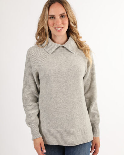 Polo in lana da donna con collo a camicia - Polo Elsa