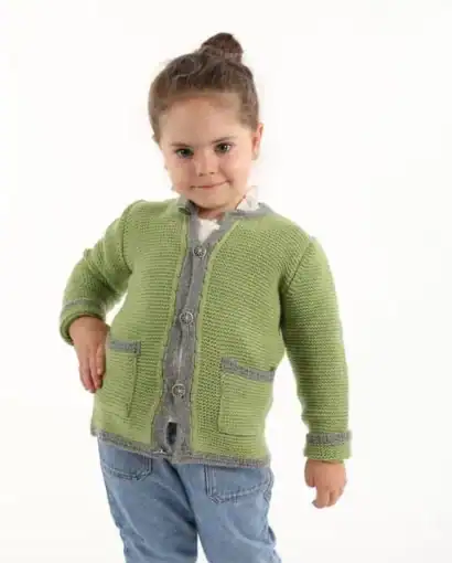 Typical Tyrolean jacket for boys/girls with pockets and buttons with edelweiss