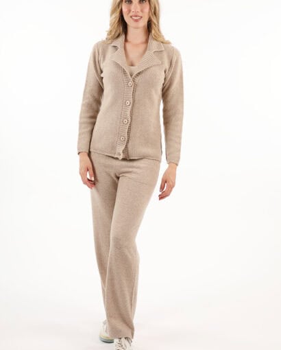 Completo giacca punto riso Irene + pantalone palazzo