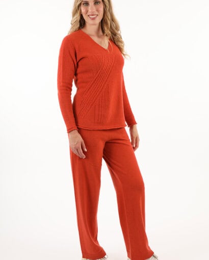 Completo scollo V Cora + pantalone palazzo