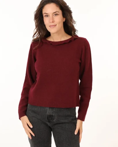 Girocollo da donna in lana con rouge sul collo - Giro Volant 80/20