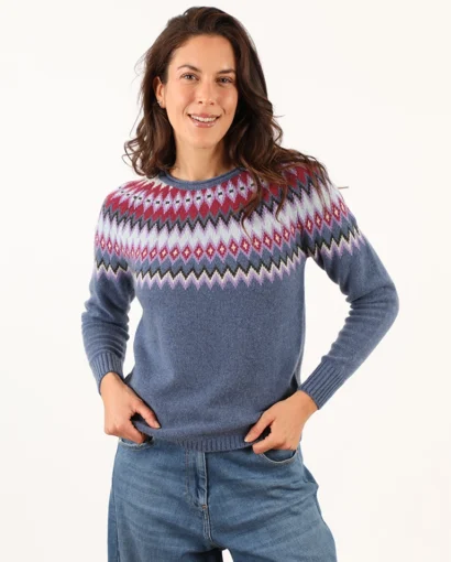 Two-tone jacquard cardigan with pockets and heart-shaped buttons - Coreana jq Anna (Copia)