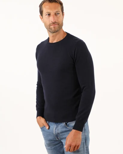 Girocollo da uomo in lana merinos e cashmere - Giro Uomo Canada Cashme