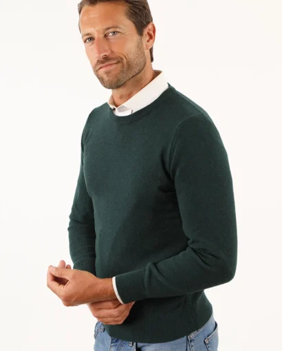 Girocollo da uomo in lana merinos e cashmere - Giro Uomo Canada Cashme