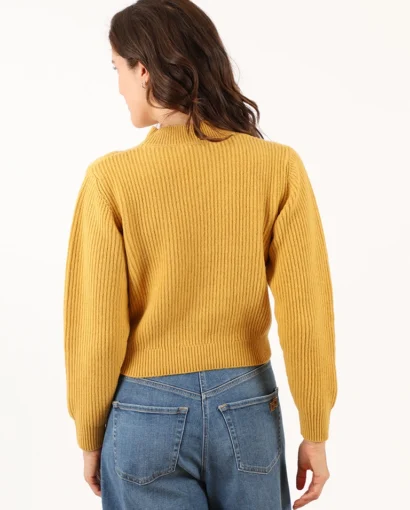Maglione da donna in lana a lupetto corto in vita - Giro Crop 80/20