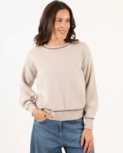 Girocollo da donna in lana e cashmere con manica a palloncino - Giro Palloncino Tonale 70/30