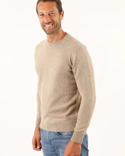 Girocollo da uomo in puro cashmere a due fili - Giro Uomo Tweed