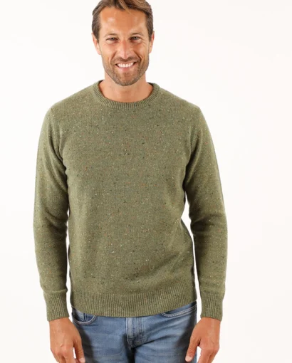 Girocollo da uomo in puro cashmere a due fili - Giro Uomo Tweed