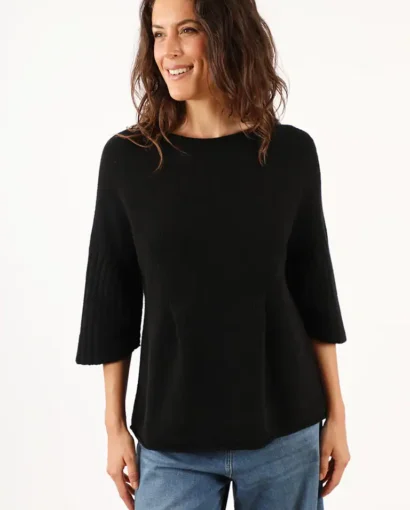 Girocollo in lana da donna con forma a kimono e manica a 3/4 -Kimono Pence