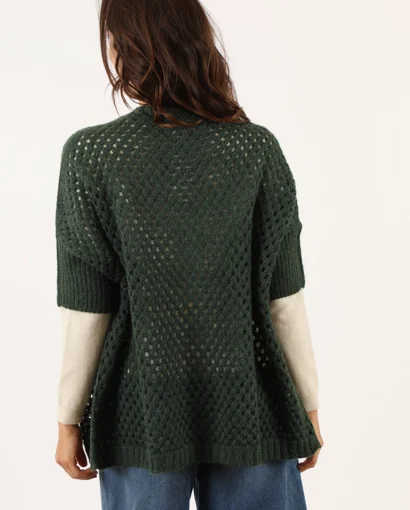 Kimono da donna in lana mohair traforato - Kimono traforato puma