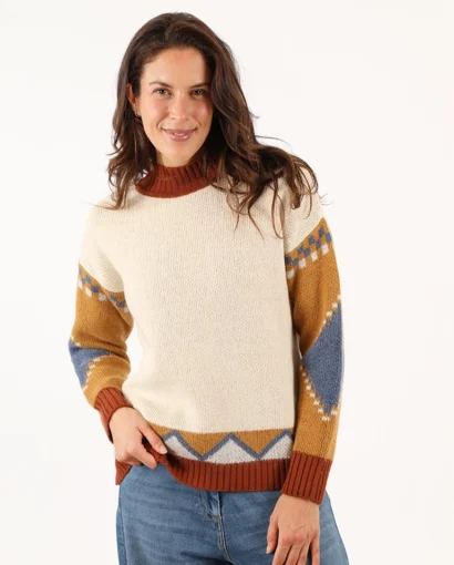 Maglione con fantasia jacquard geometrica - Lupetto Saint Moritz